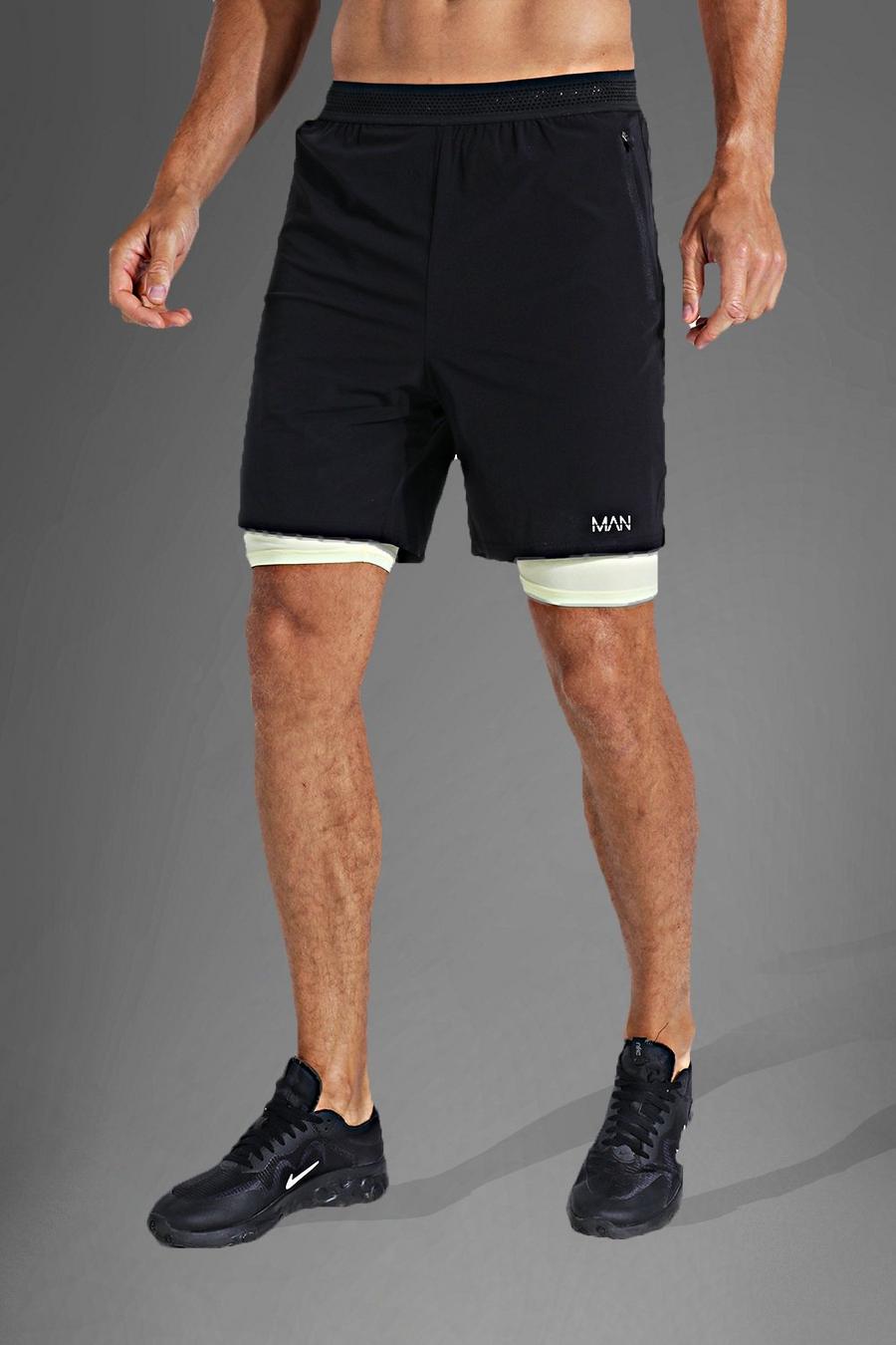 Black Tall Lichte Monochrome Man Active 2-In-1 Shorts image number 1