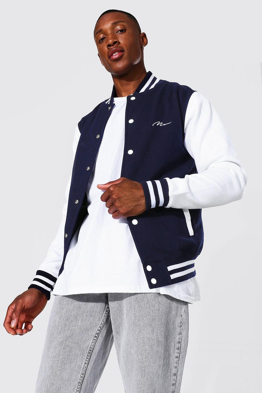 Bomber jacket in white jersey