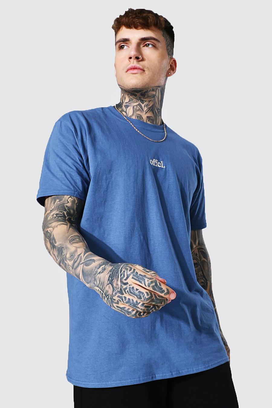 Camiseta ancha Offcl, Azul medio image number 1