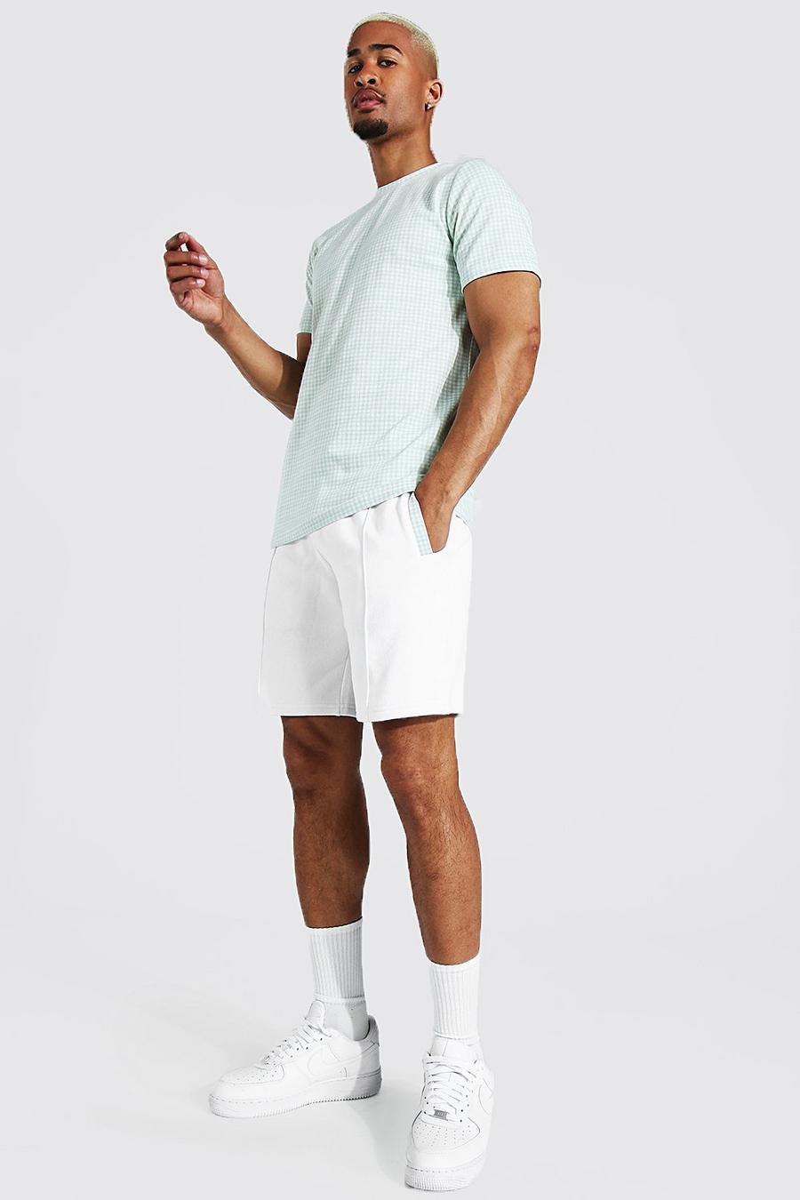 Jacquard T-Shirt & Shorts Set, Green image number 1