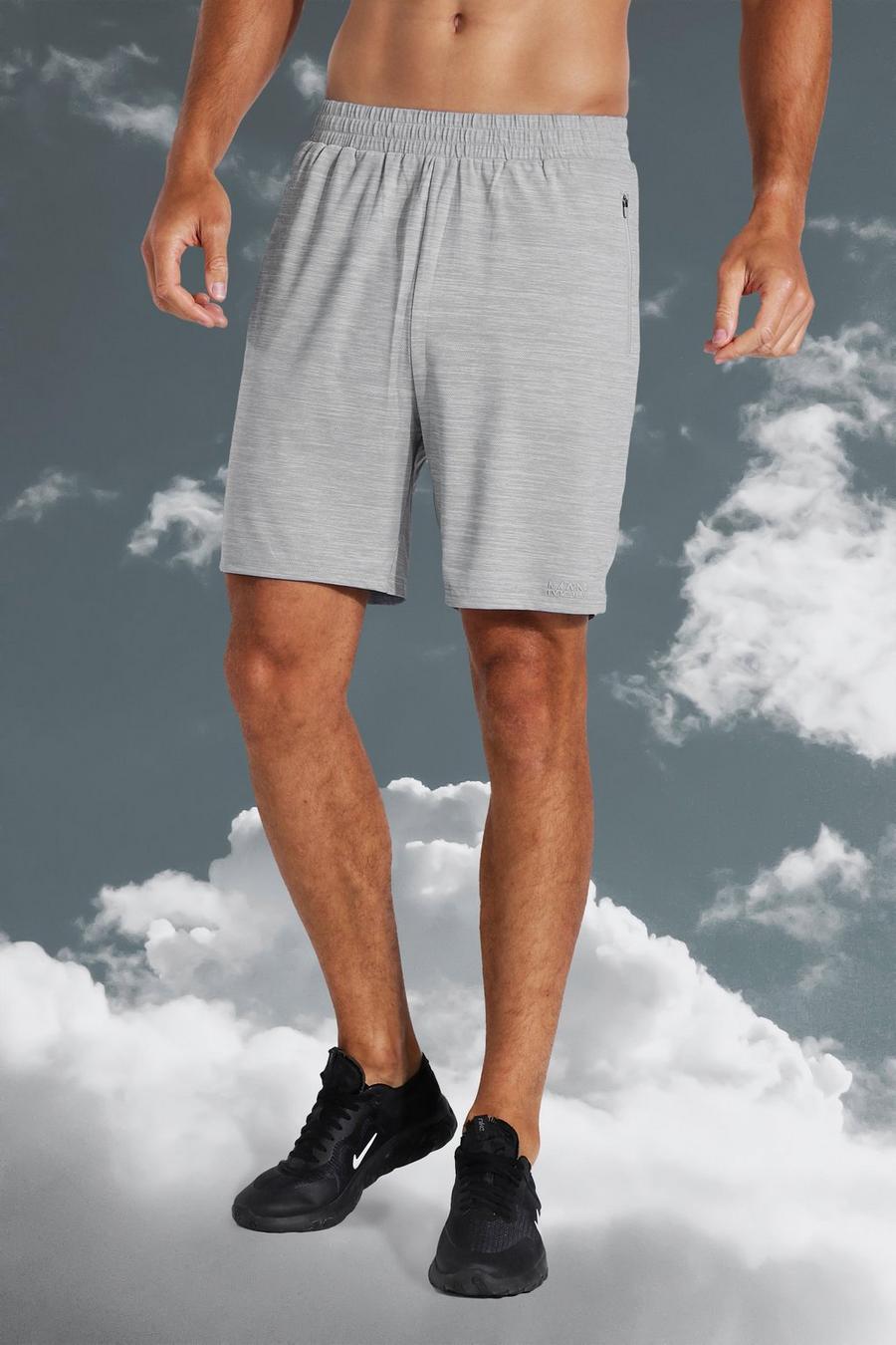 Grey Tall Lichte Mergelprint Man Active 2-In-1 Shorts image number 1