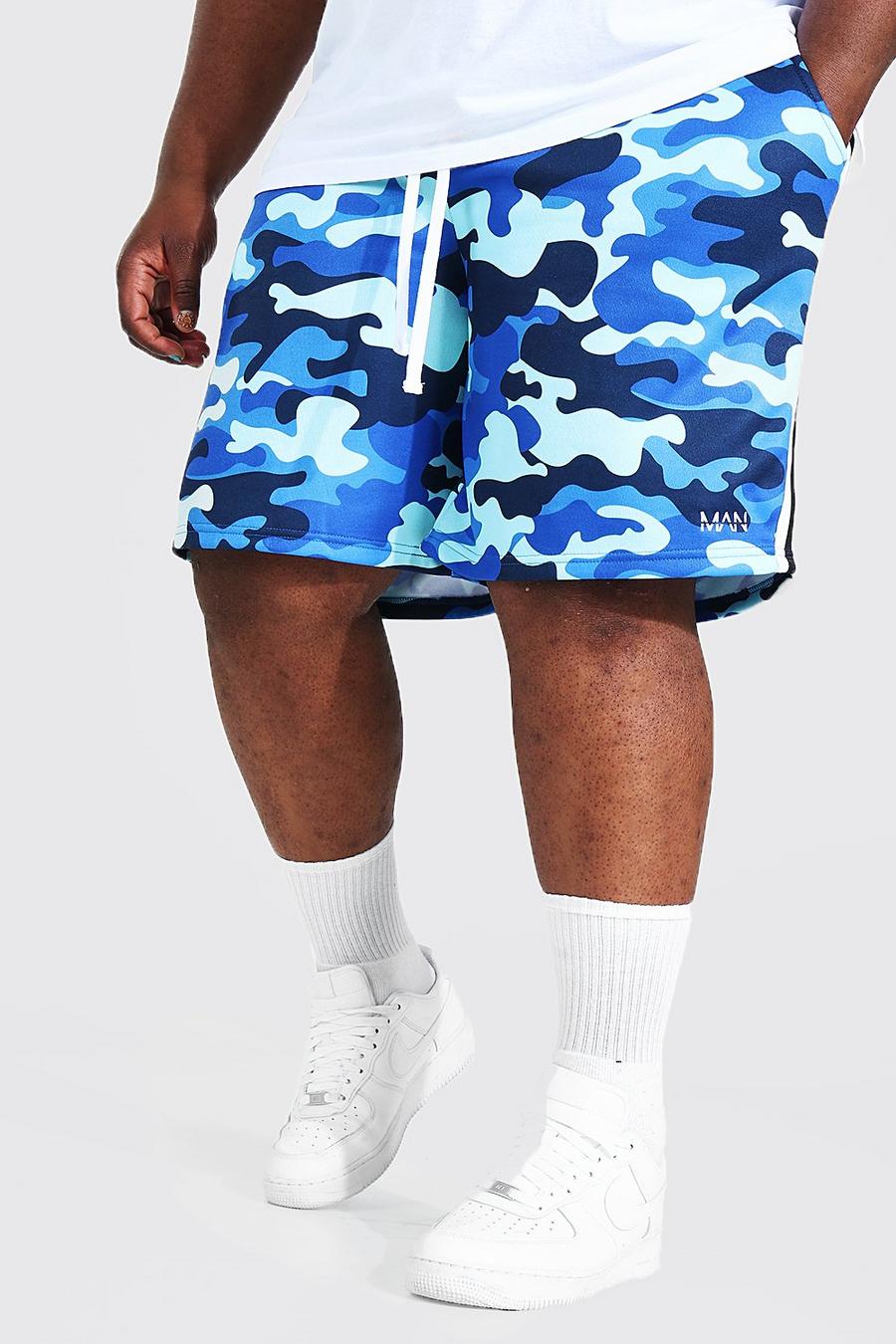 Blue Plus size - Original MAN Kamouflagemönstrade shorts med ledig passform image number 1