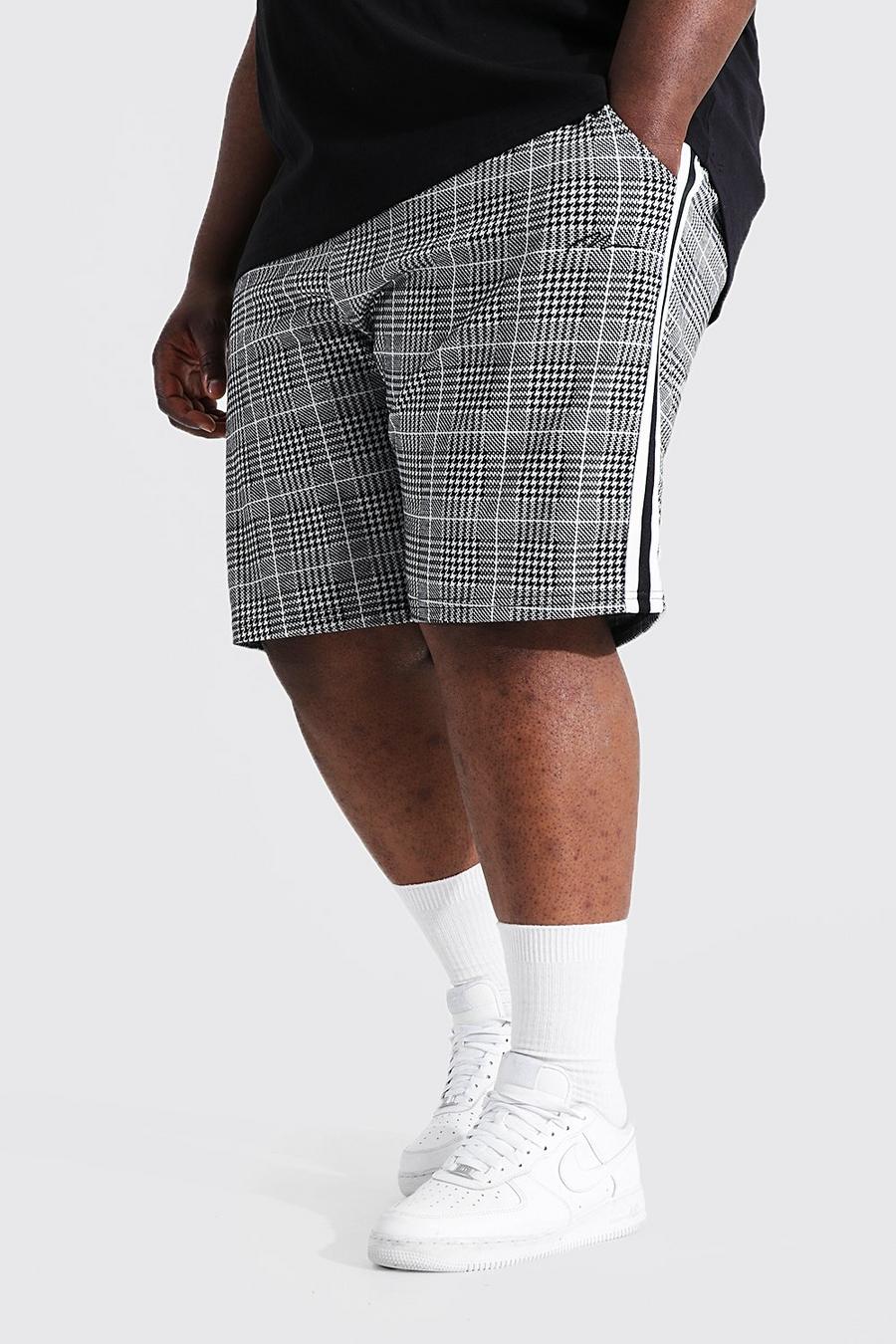 Grey Plus Size Man Sig Jacquard Jersey Shorts image number 1