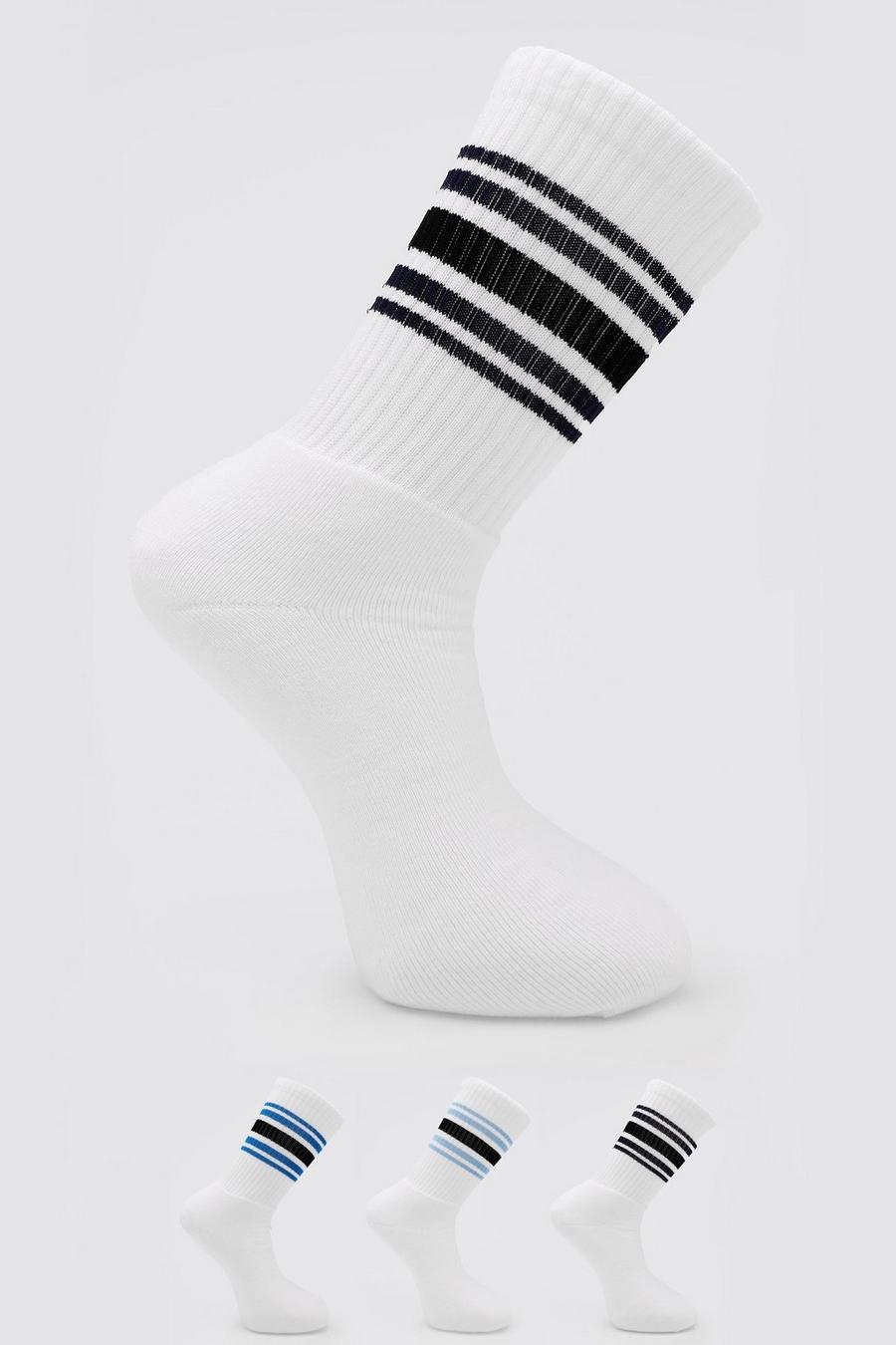 3er-Pack Socken mit Sportstreifen, Mehrfarbig image number 1