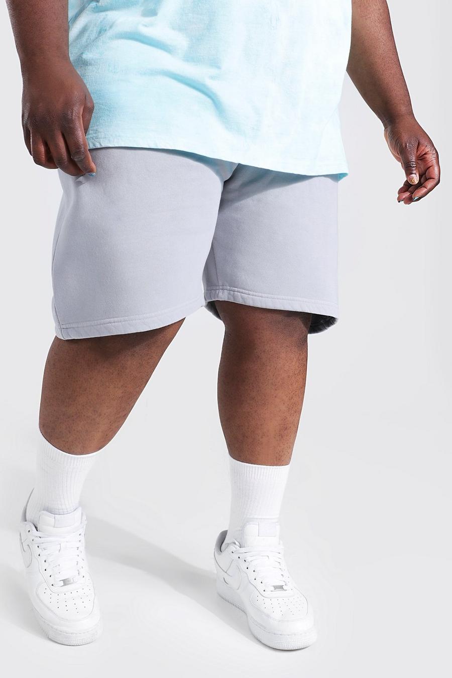 Plus Size Batik Jersey-Shorts mit Ombre-Detail, Slate image number 1