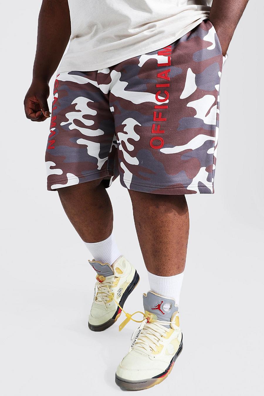 Plus Size Jersey Camo Official Man Shorts image number 1
