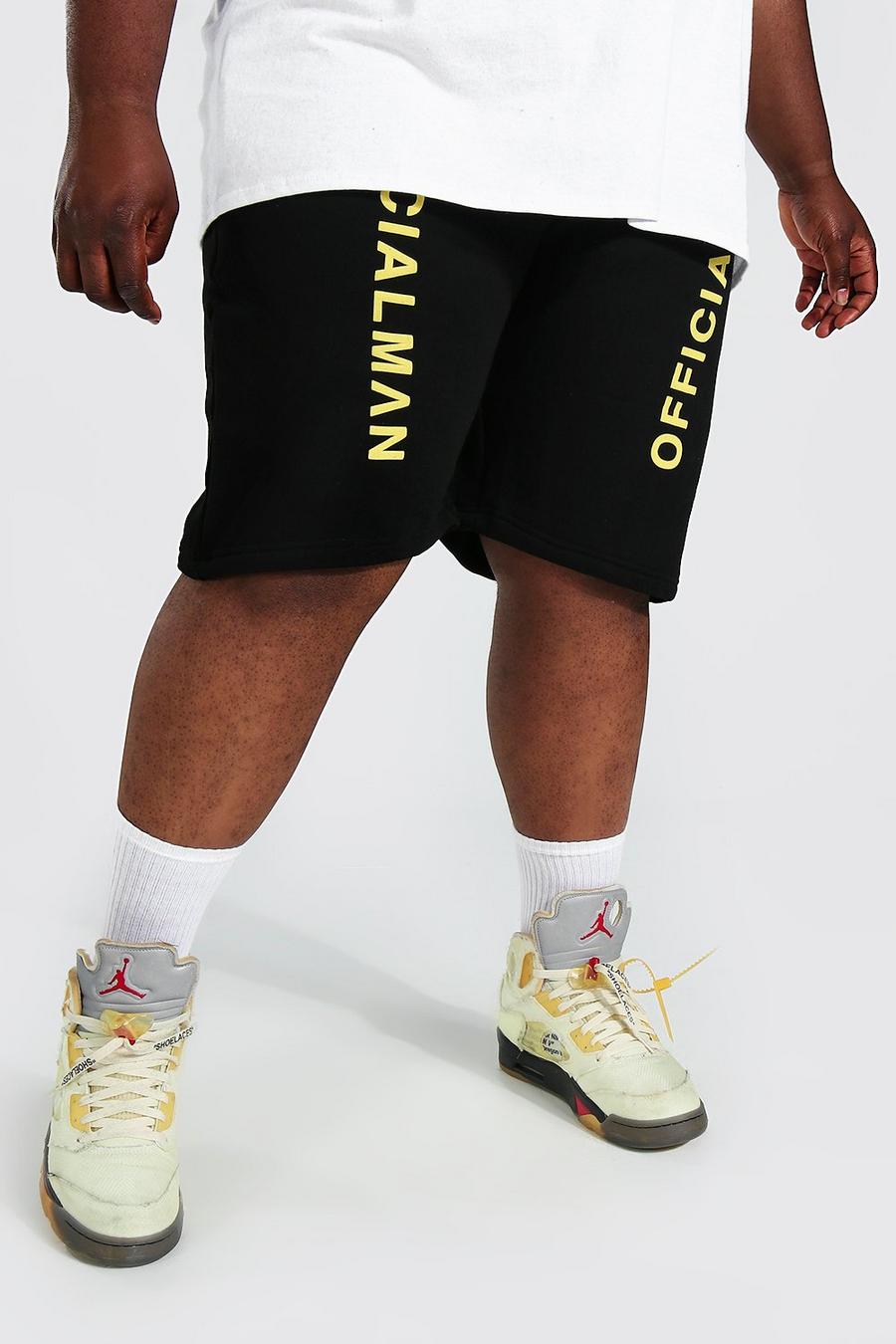Pantalones cortos Plus MAN de tela jersey con letras, Slate image number 1