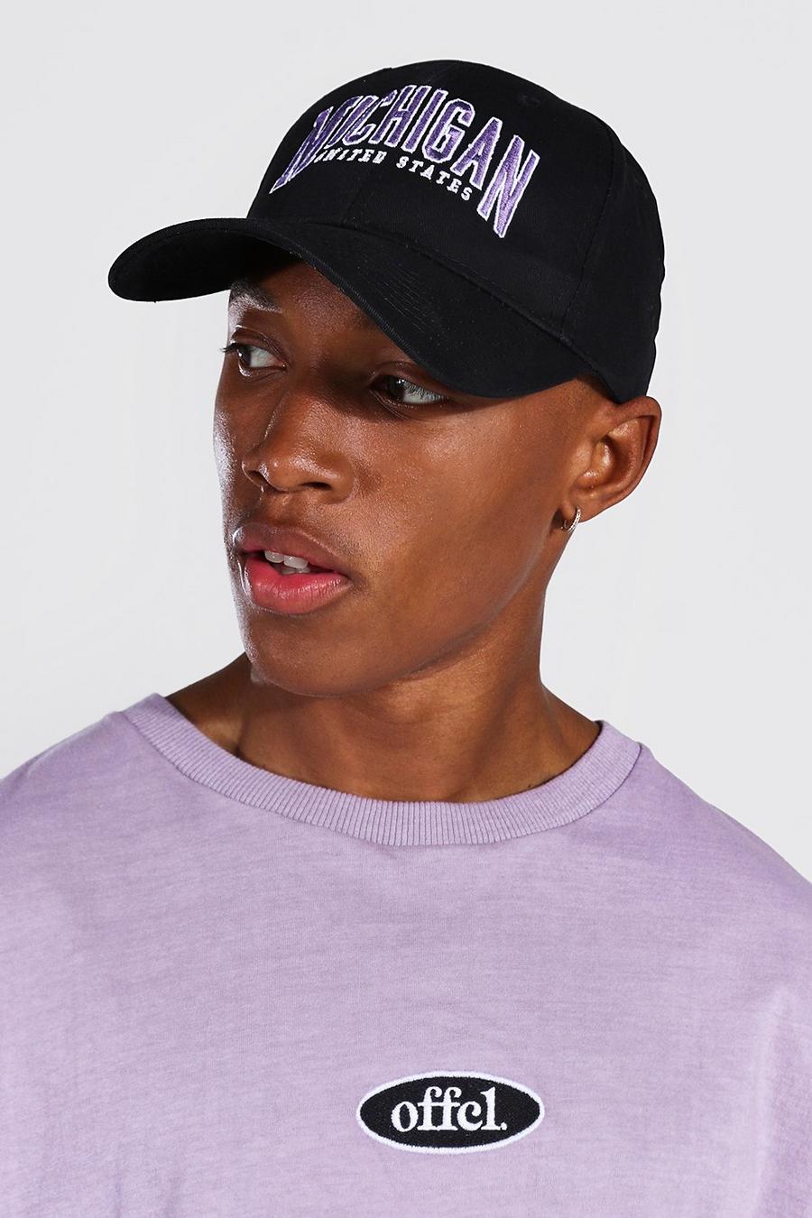 שחור כובע מצחייה מעוגל עם כיתוב Michigan image number 1