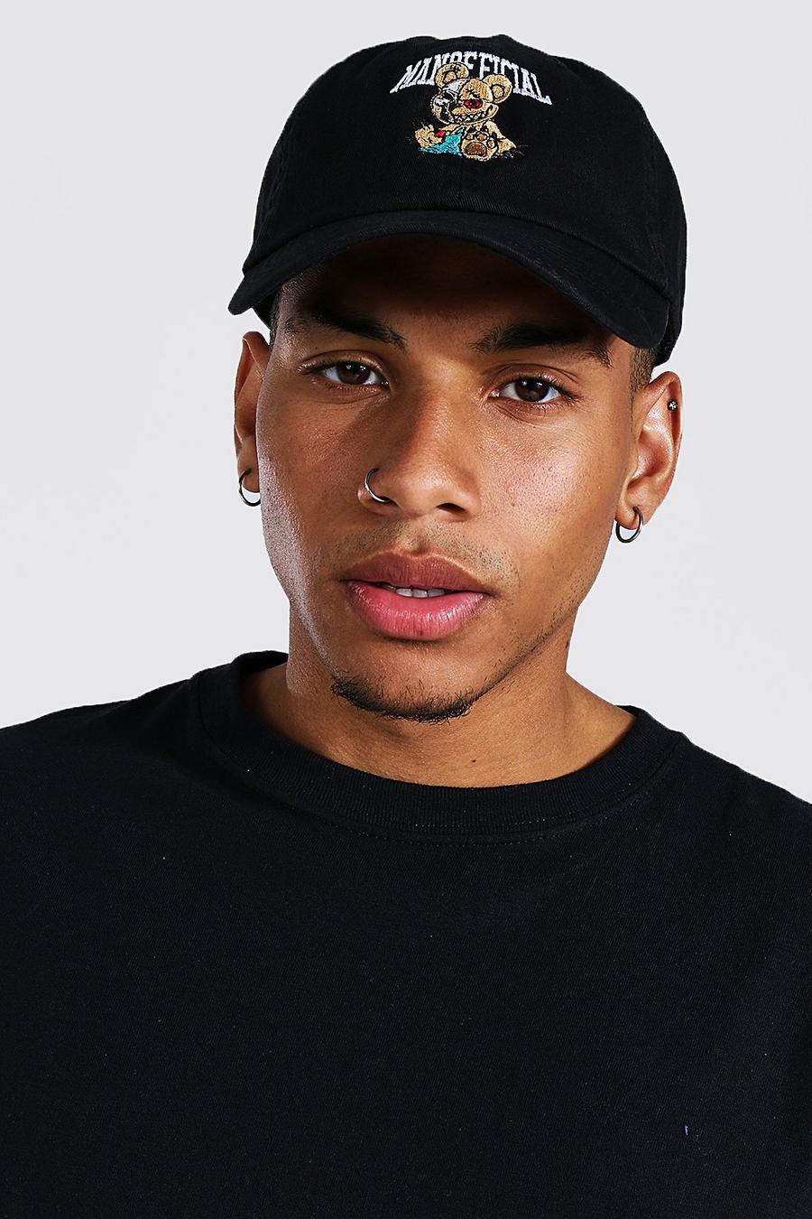 Teddy Embroidered Dad Cap, Black image number 1