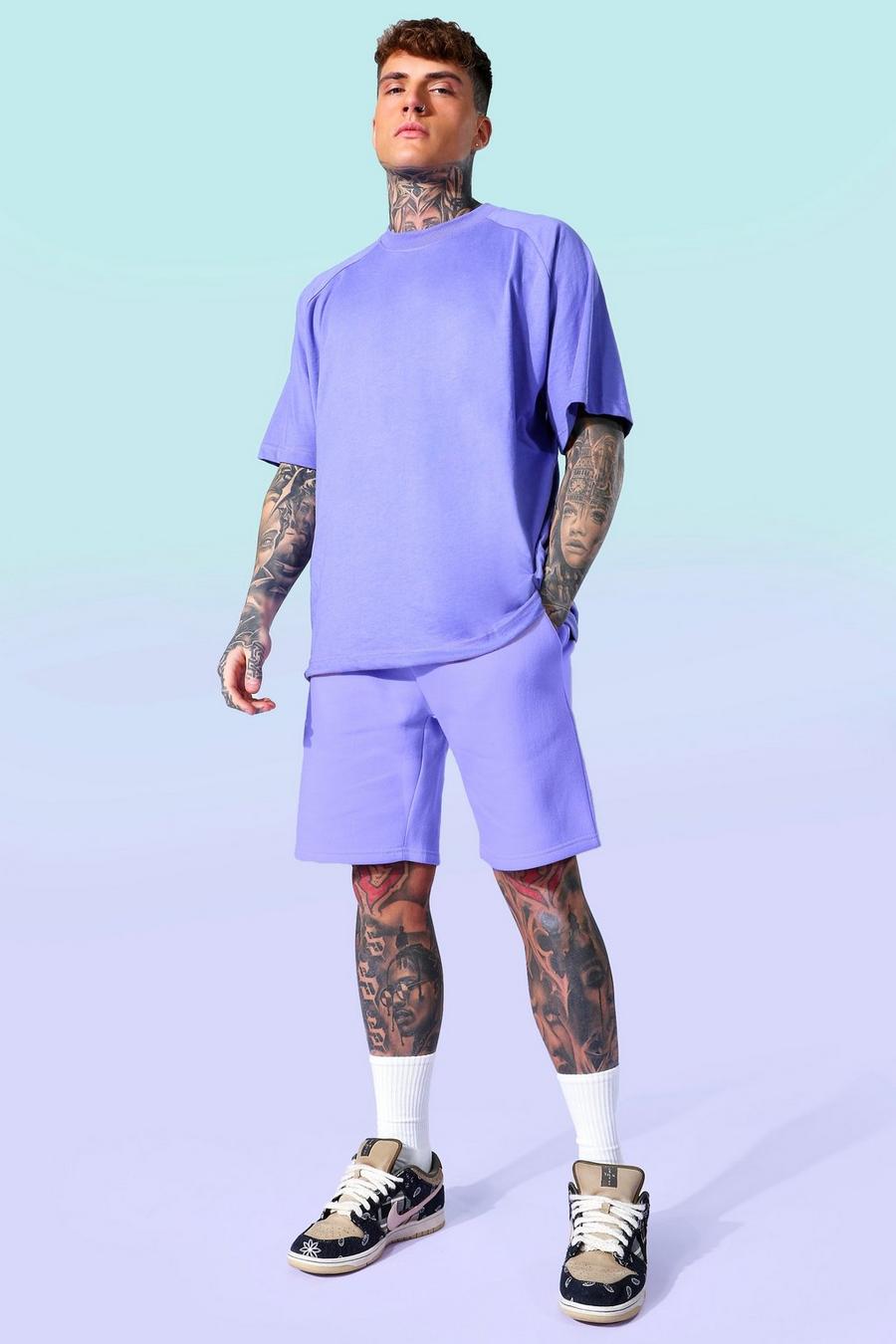 Blue Oversized T-Shirt En Shorts Set image number 1