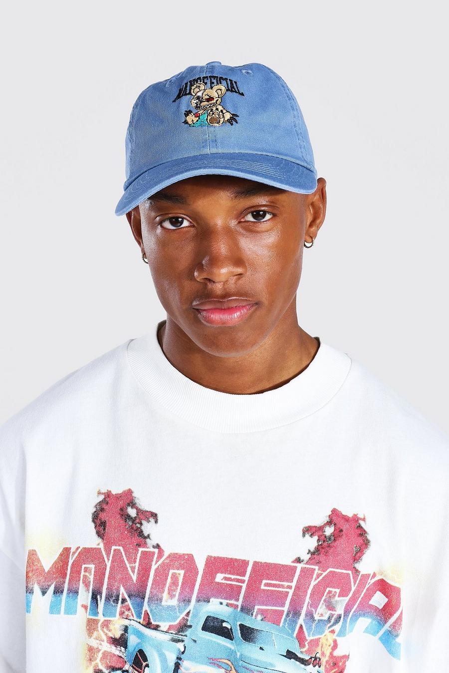 Blue Teddy Embroidered Dad Cap image number 1
