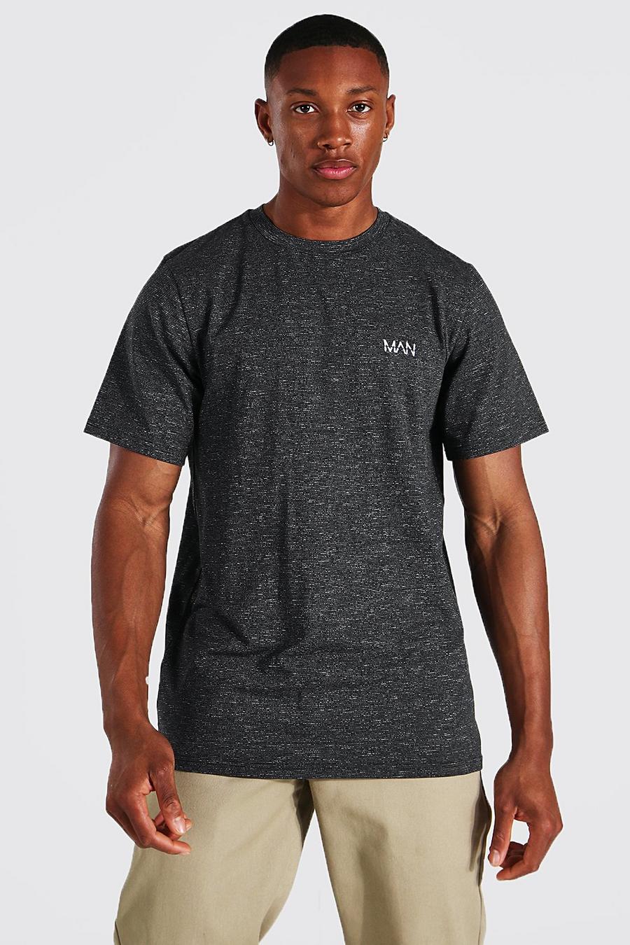 Black Original Man Jacquard Slim Fit T-Shirt image number 1
