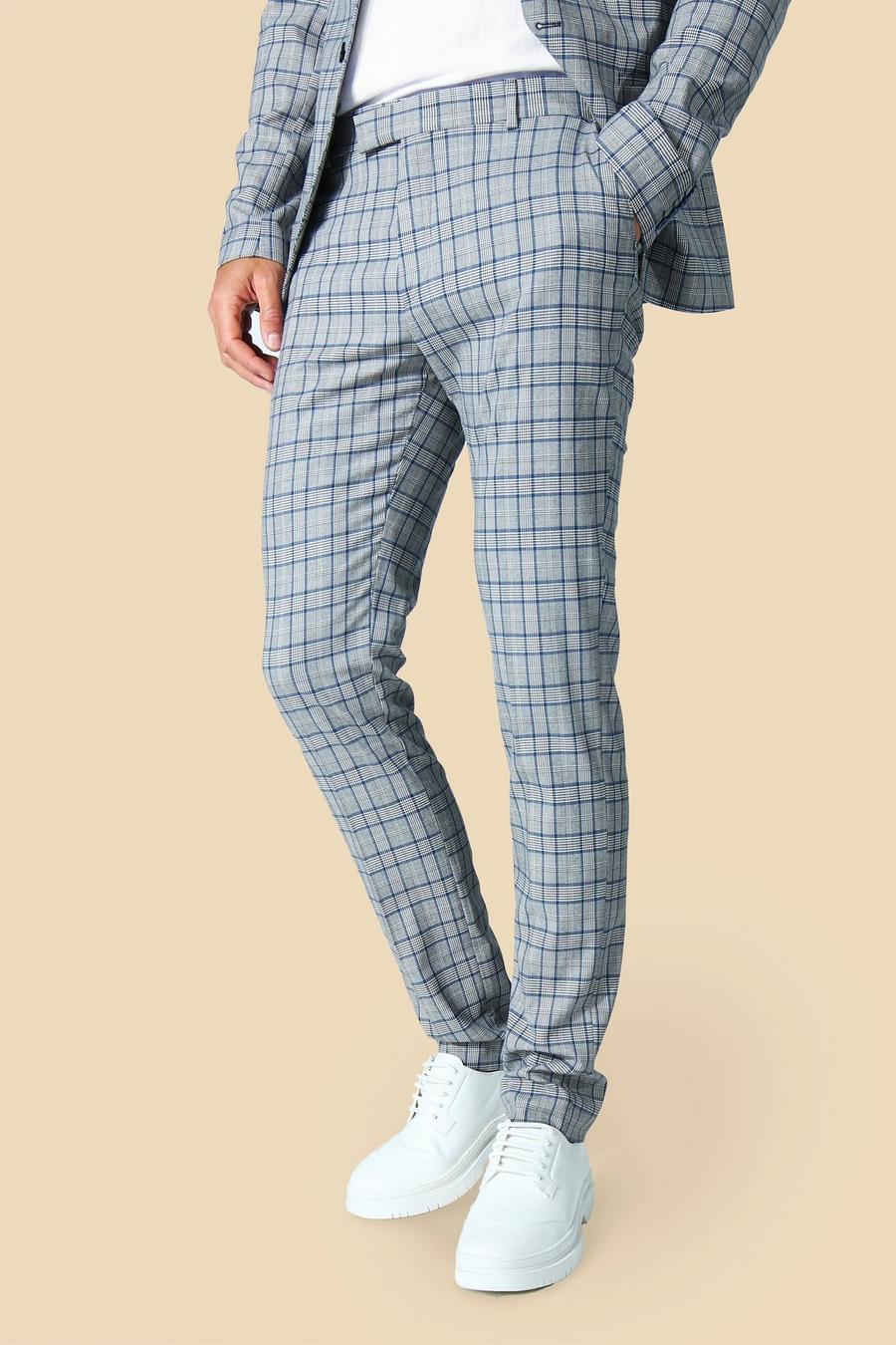Grey Tall Skinny Check Trouser image number 1