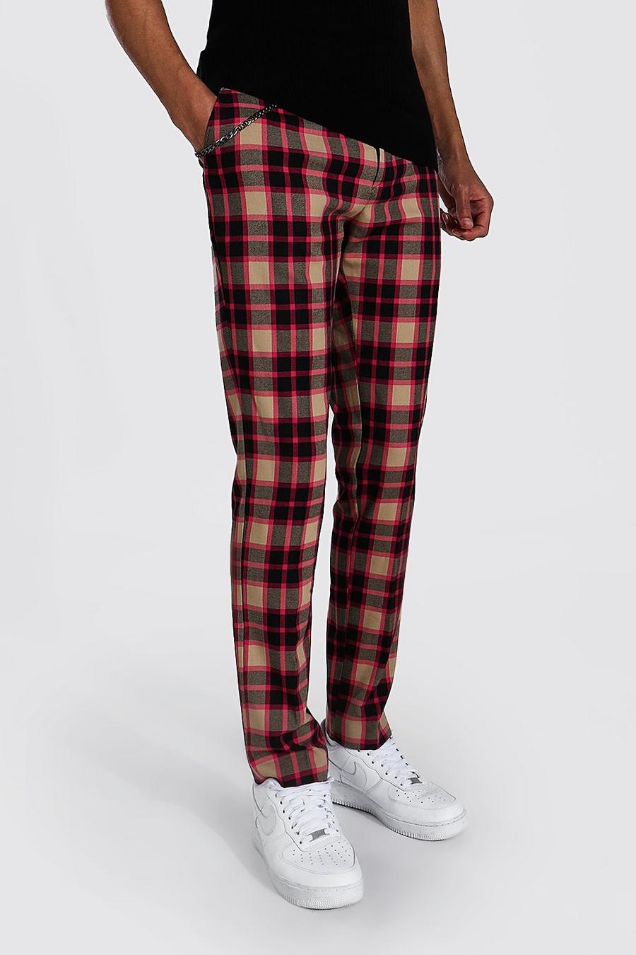 Multi Tall Skinny Crop Check Pants With Chain image number 1