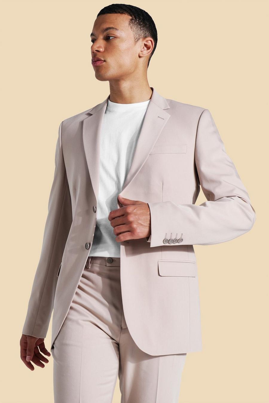 Ecru Tall Skinny Single Breasted Suit Jacket image number 1