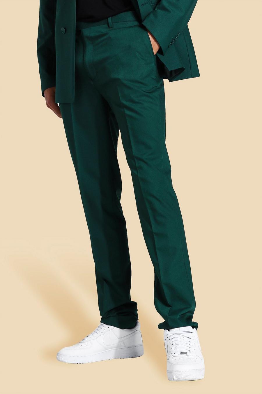 Dark green Tall Kostymbyxor i skinny fit image number 1