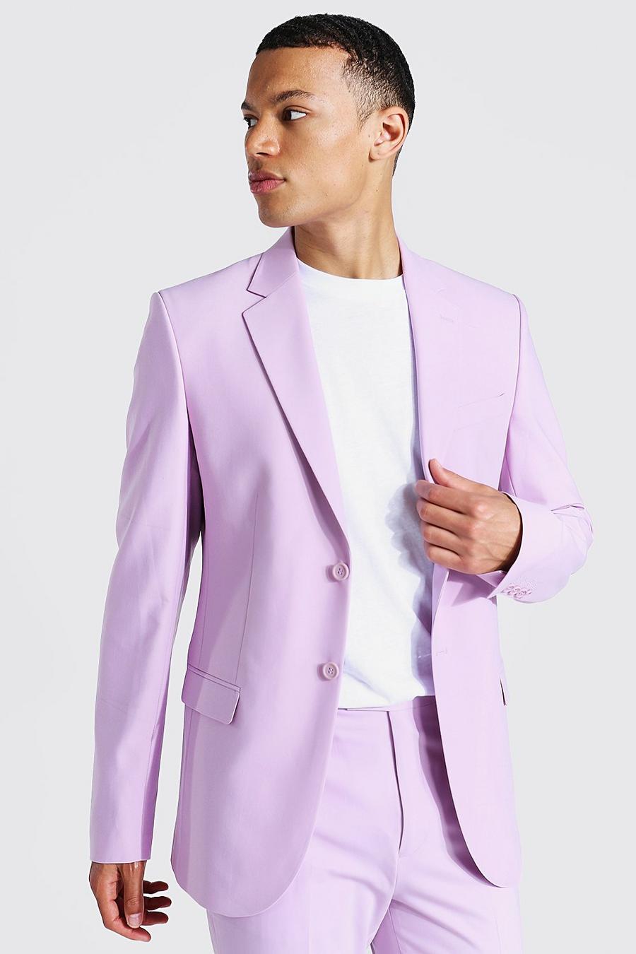 לילך purple ז'קט חליפה סקיני עם רכיסה אחת לגברים גבוהים