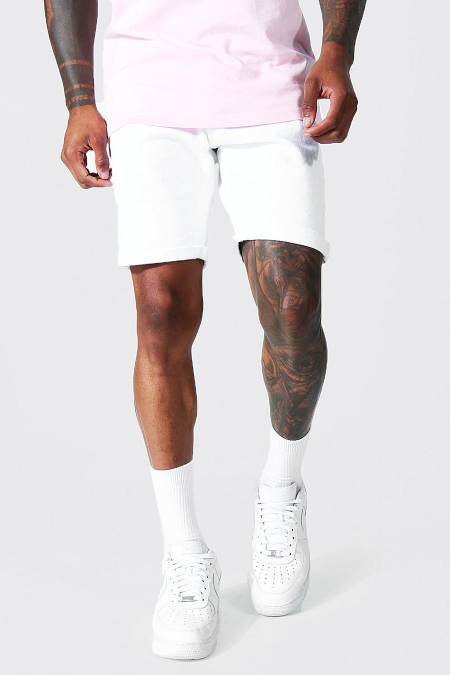 White Skinny Stretch Jean Short image number 1