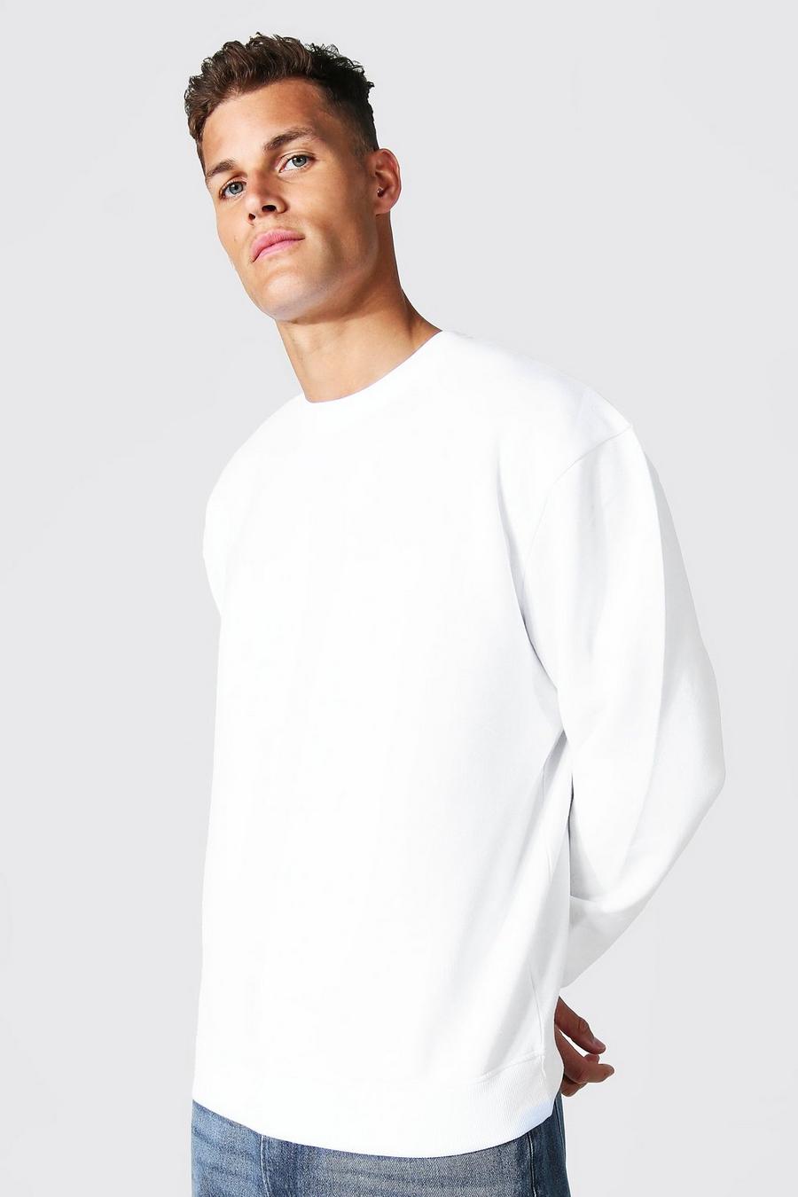 Sudadera Tall oversize de materiales s, White image number 1