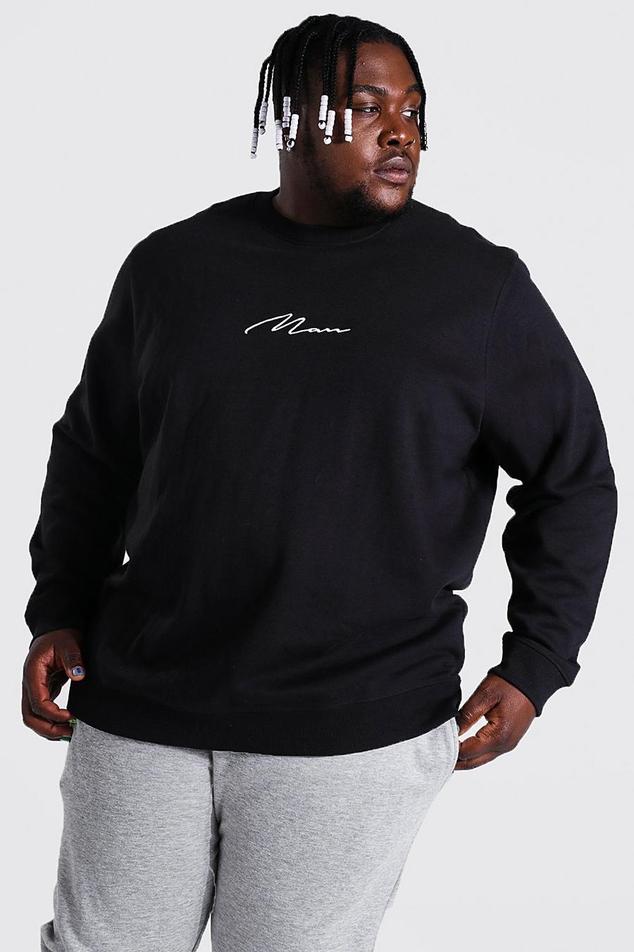 Black Plus Man Script Regular Sweater image number 1