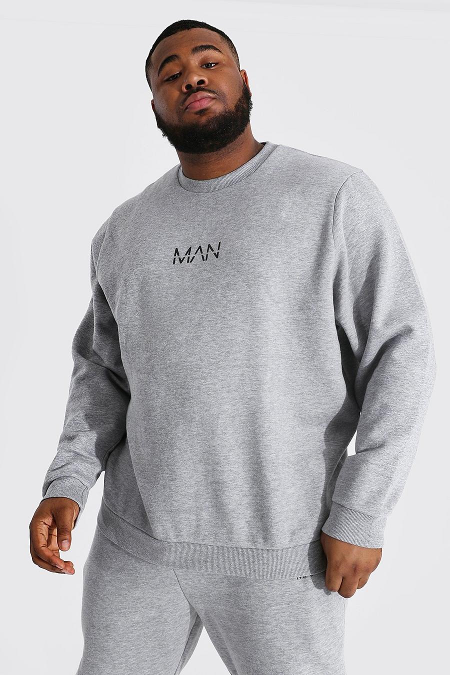 Plus Man-Dash Sweatshirt, Grey marl image number 1