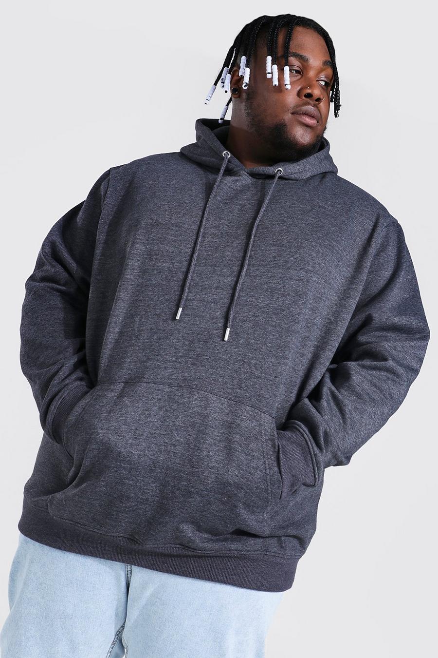 Plus recycelter Hoodie, Charcoal grey