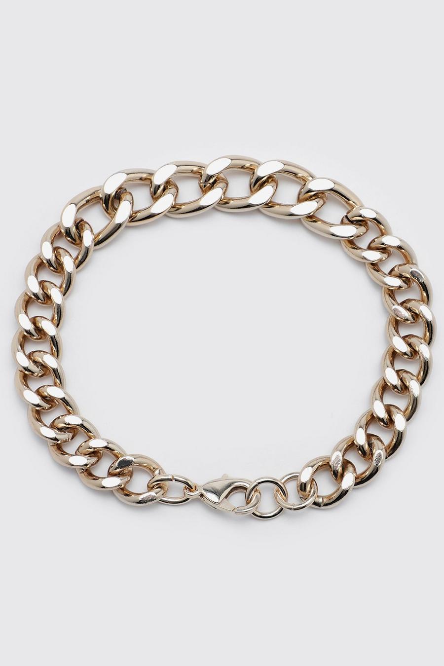 Gold Plain Chunky Chain Bracelet image number 1