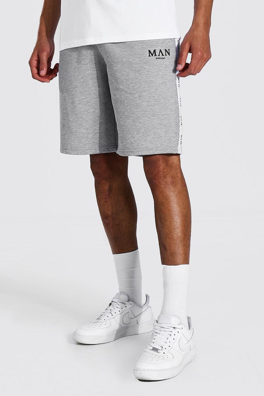 Grey marl Tall - MAN Roman Jerseyshorts med kantband image number 1