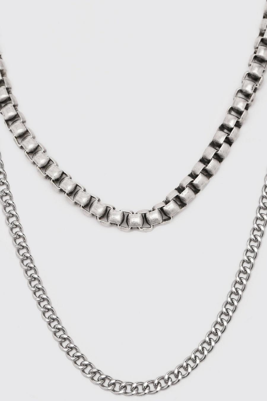 Silver Multi Chain Necklace image number 1