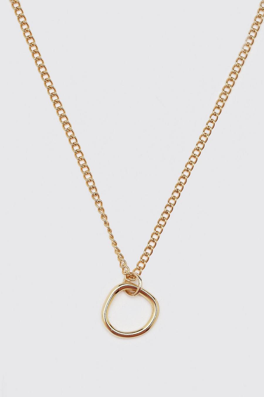 Gold Ring Pendant Necklace image number 1
