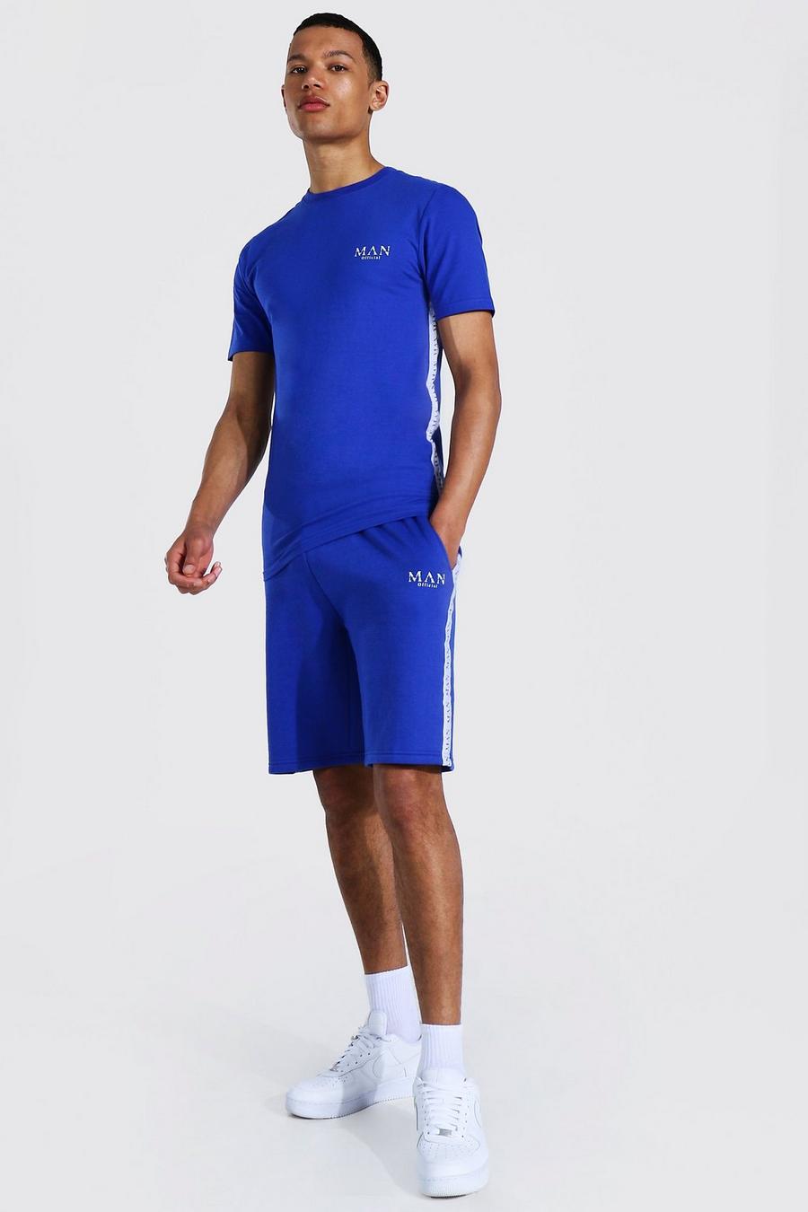 Tall Muscle-Fit Man T-Shirt und Shorts, Cobalt image number 1