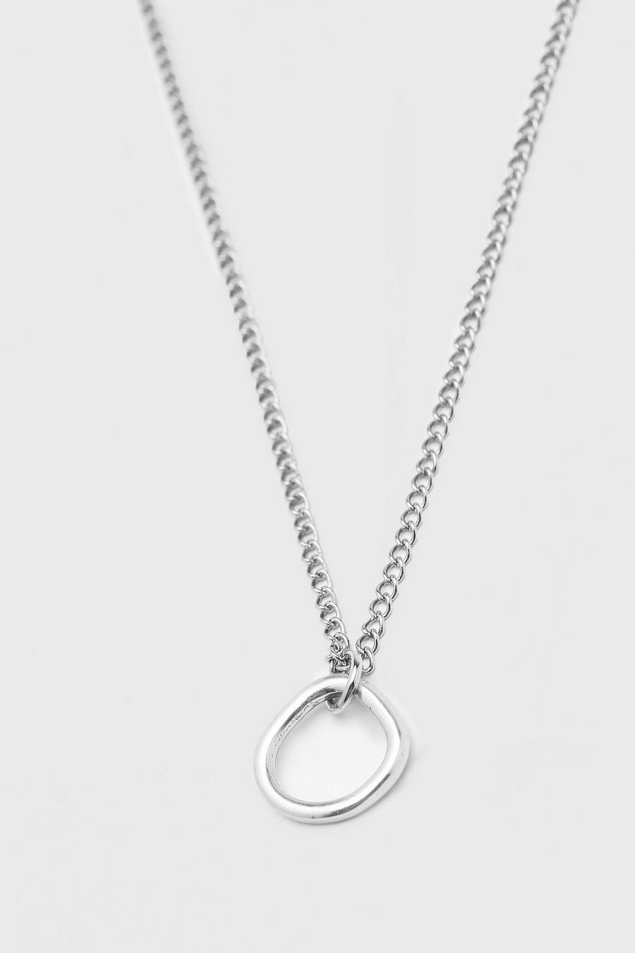 Silver Ring Pendant Necklace image number 1
