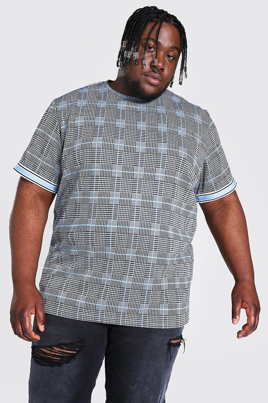 Charcoal Plus Size Jacquard Tape T-shirt image number 1