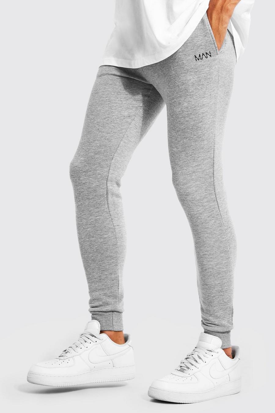 מכנסי ריצה סקיני מבד ממוחזר עם כיתוב Original Man image number 1
