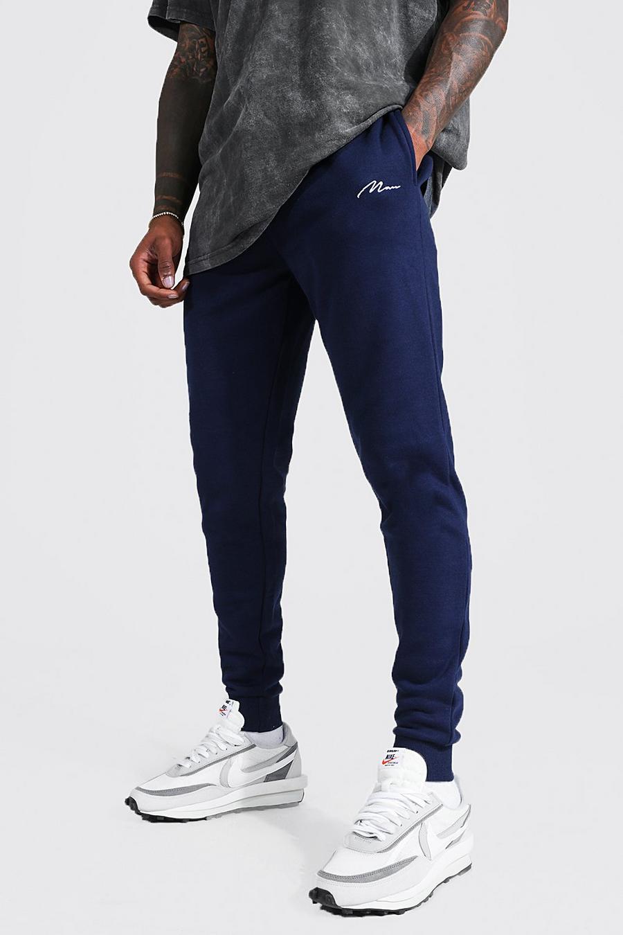 Pantalones de deporte de corte Skinny s de la firma Man, Azul marino image number 1