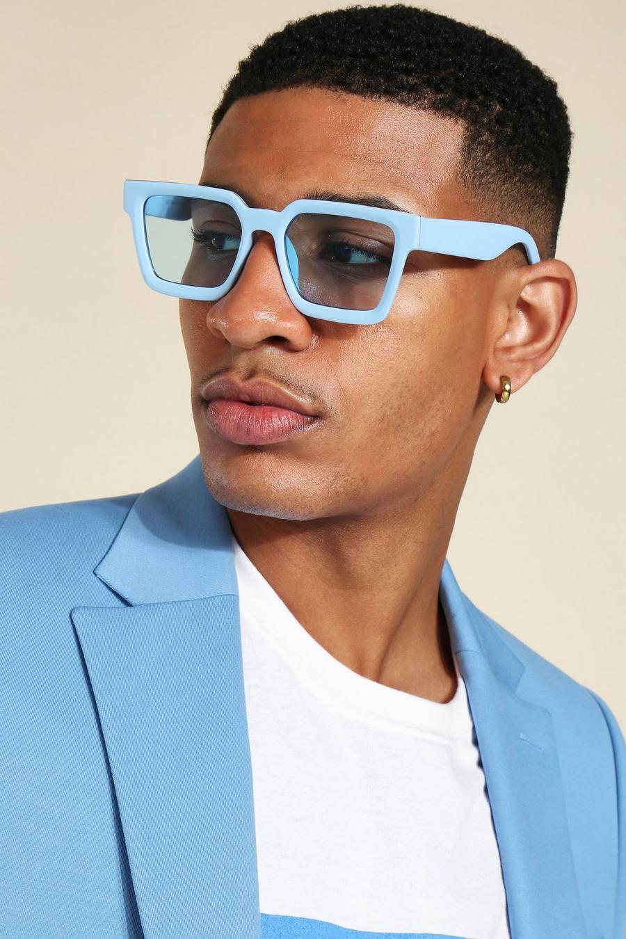Blue Chunky Square Sunglasses image number 1