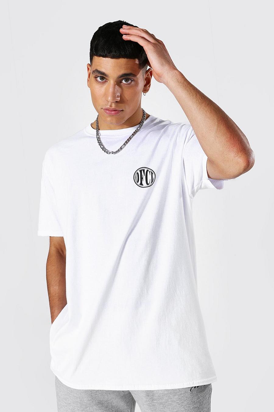 Rundhals-T-Shirt in Übergröße mit Ofcl-Print, Weiß image number 1