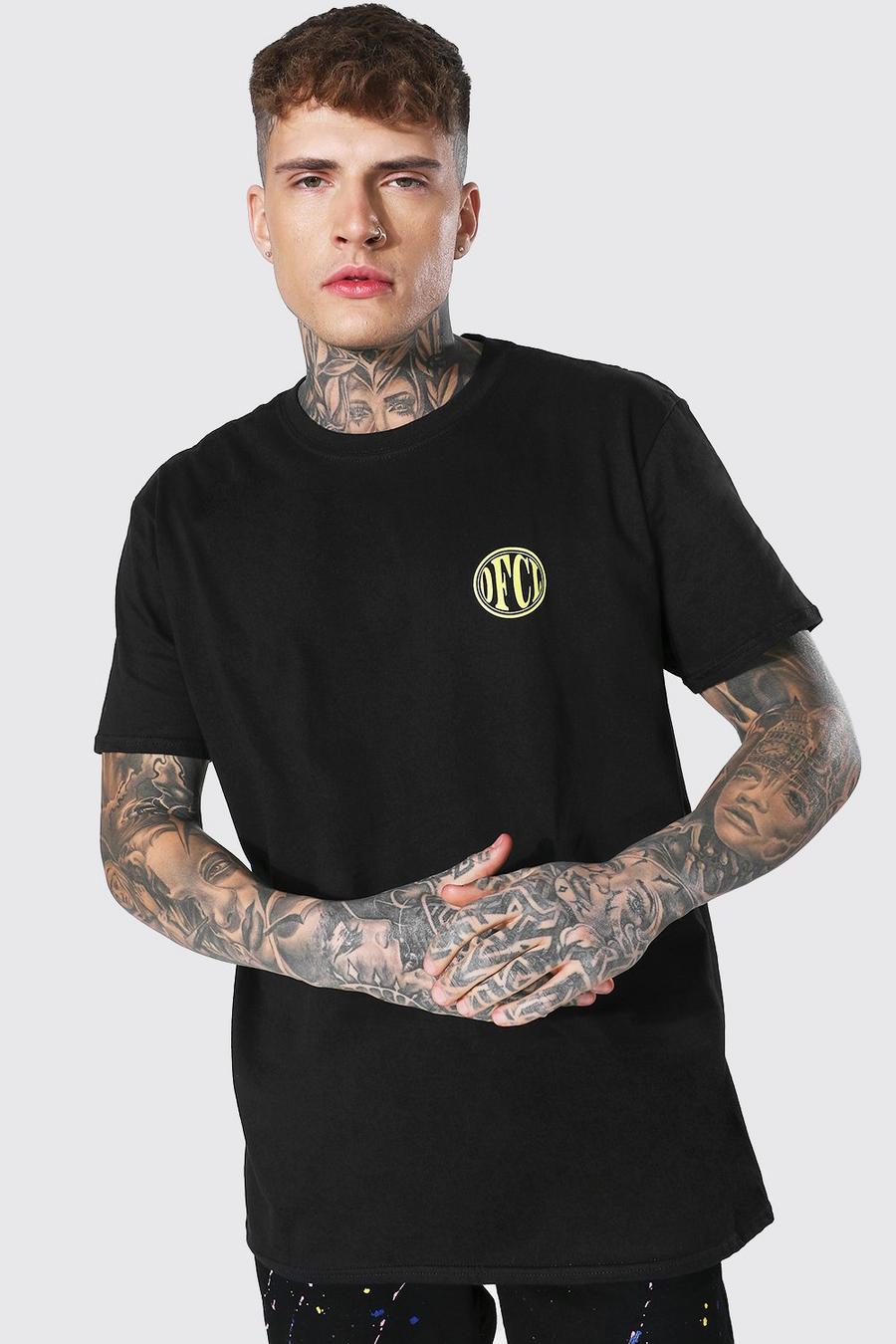 T-shirt girocollo oversize con scritta Ofcl, Nero image number 1