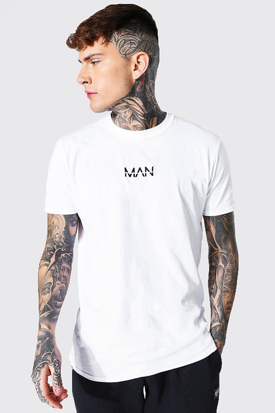 White Original Man Embroidered T-shirt image number 1