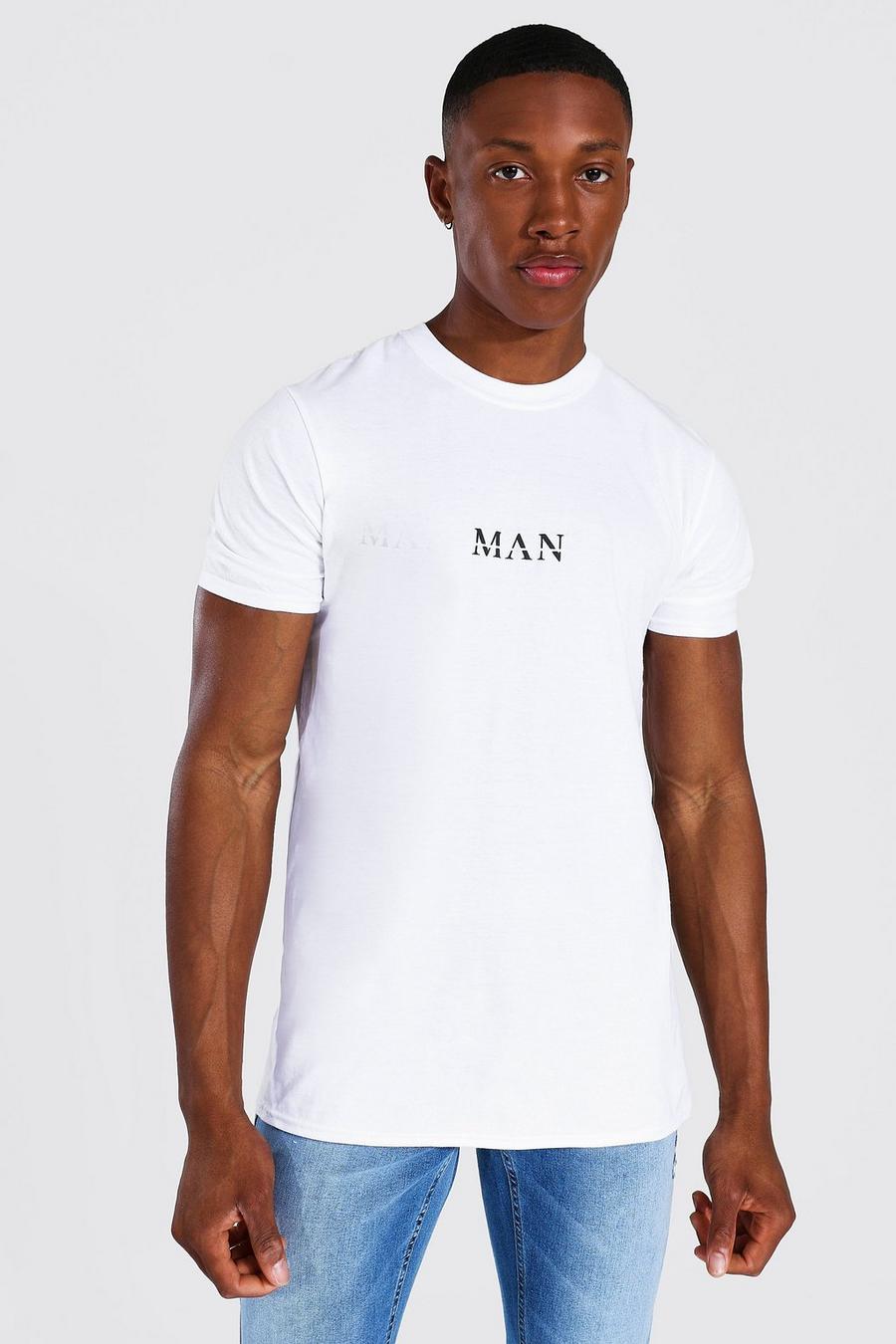 White MAN Roman T-shirt image number 1