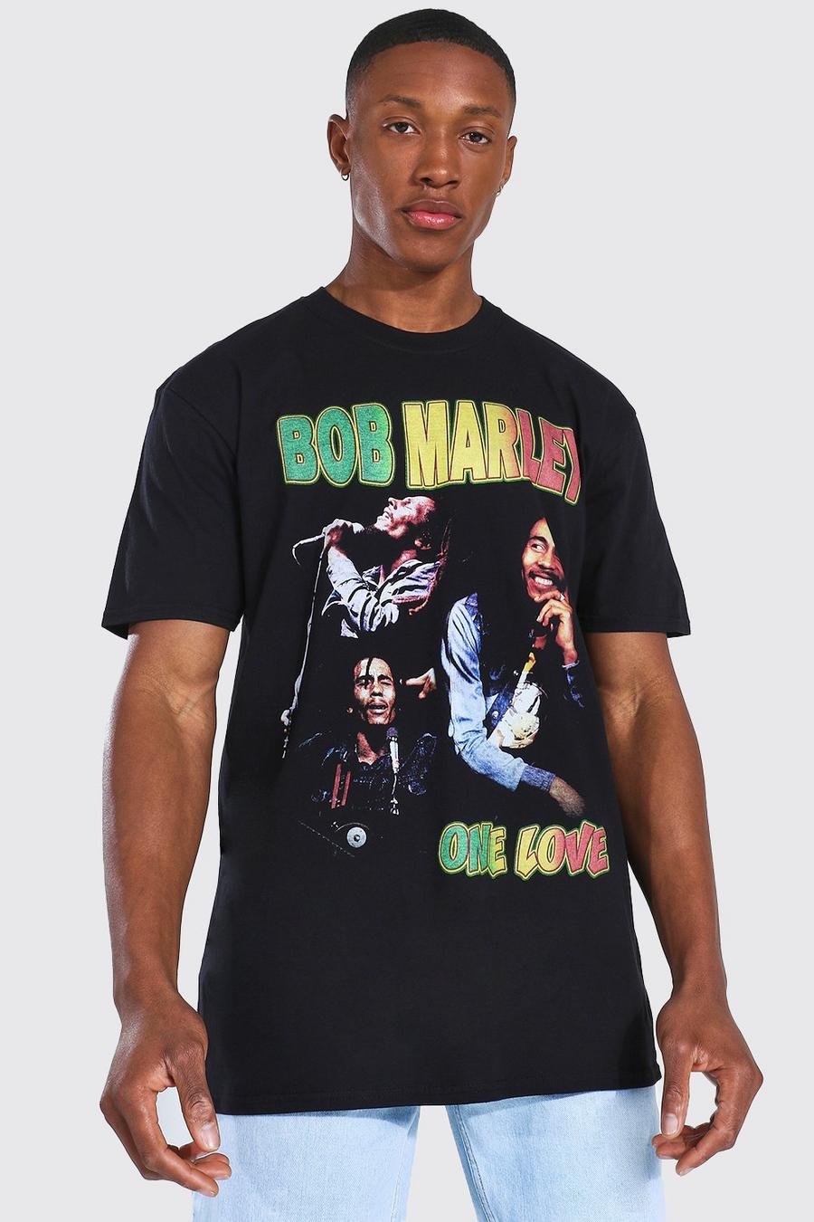 Black Oversized Gelicenseerd Bob Marley One Love T-Shirt image number 1