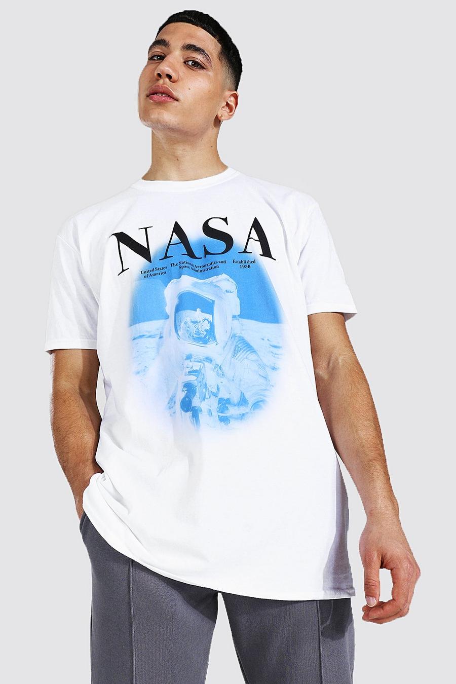 Lizenz-T-Shirt mit Nasa-Astronauten-Motiv in Übergröße, Weiß image number 1