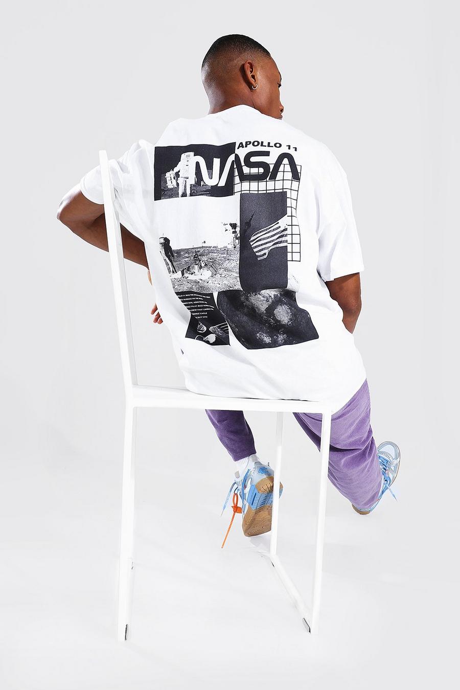 Oversized Nasa Back Print License T-shirt, White image number 1