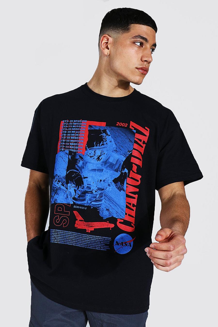 Lizenz-T-Shirt mit Nasa-Motiv in Übergröße, Schwarz image number 1