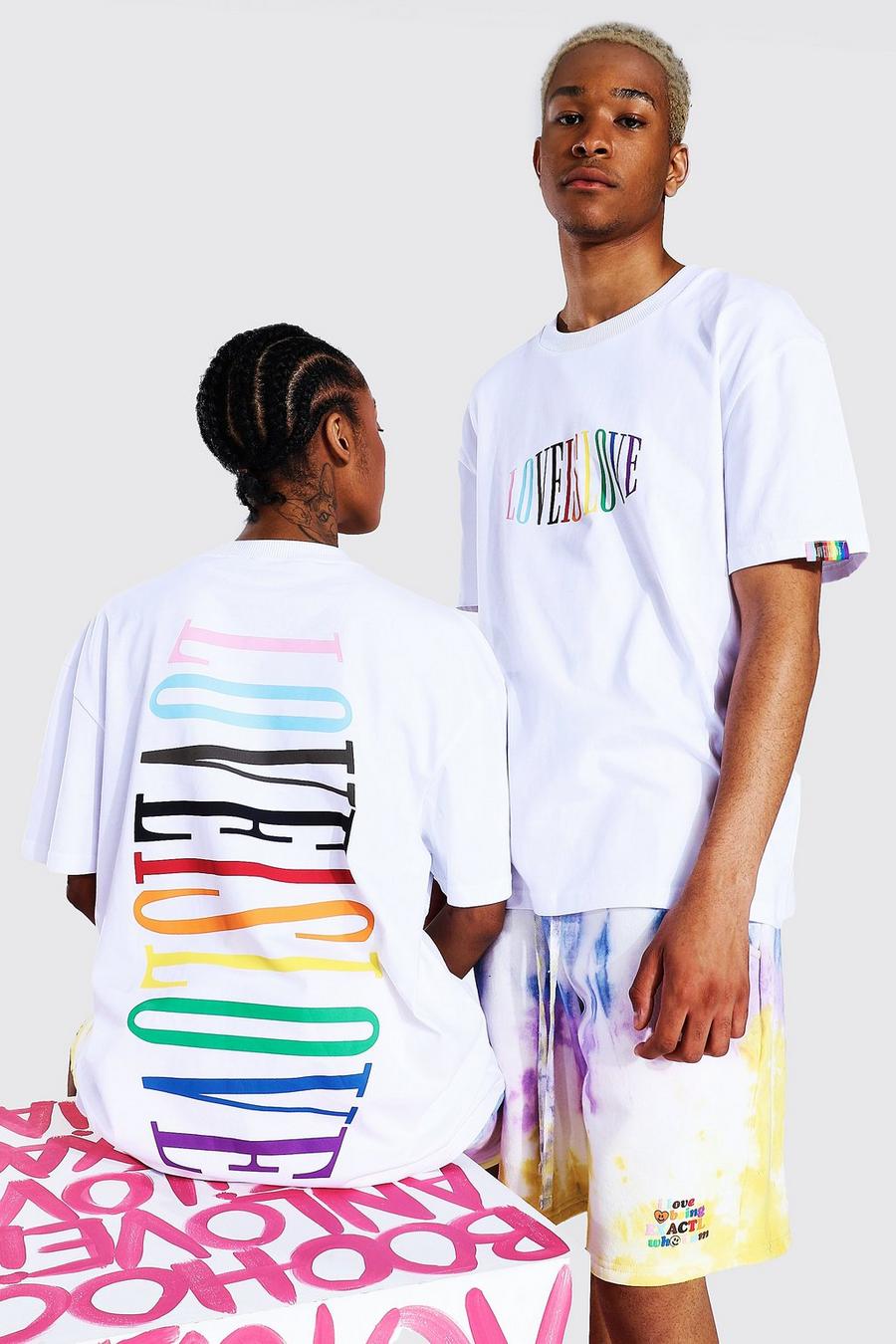 Collection Pride - T-shirt imprimé texte Love Is Love, Blanc image number 1