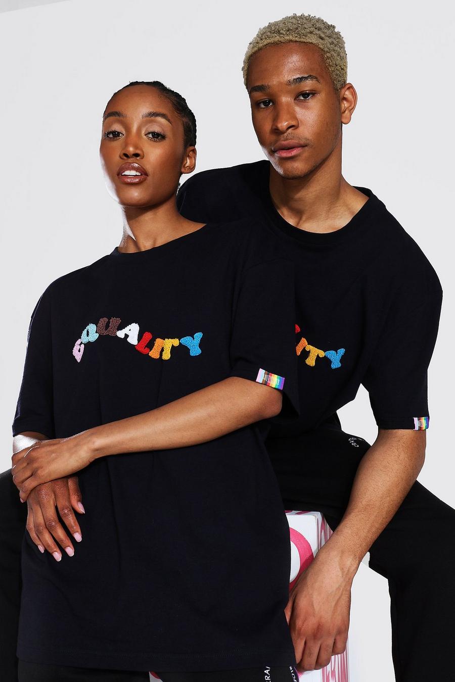 Camiseta con apliques Equality Pride, Negro image number 1