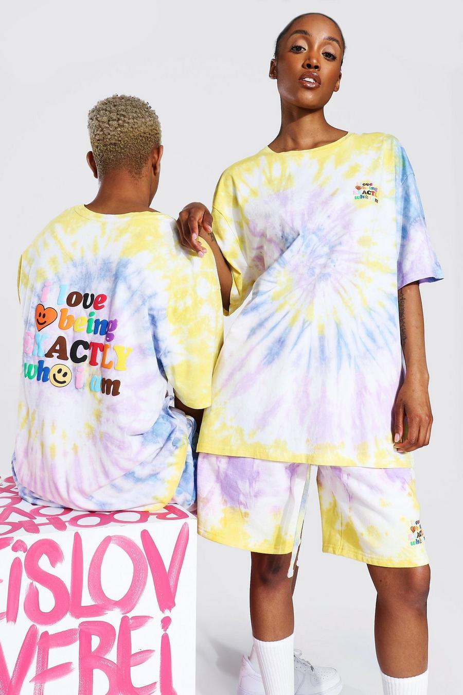 Collection Pride - T-shirt imprimé texte Who I Am effet tie-dye, Multi image number 1