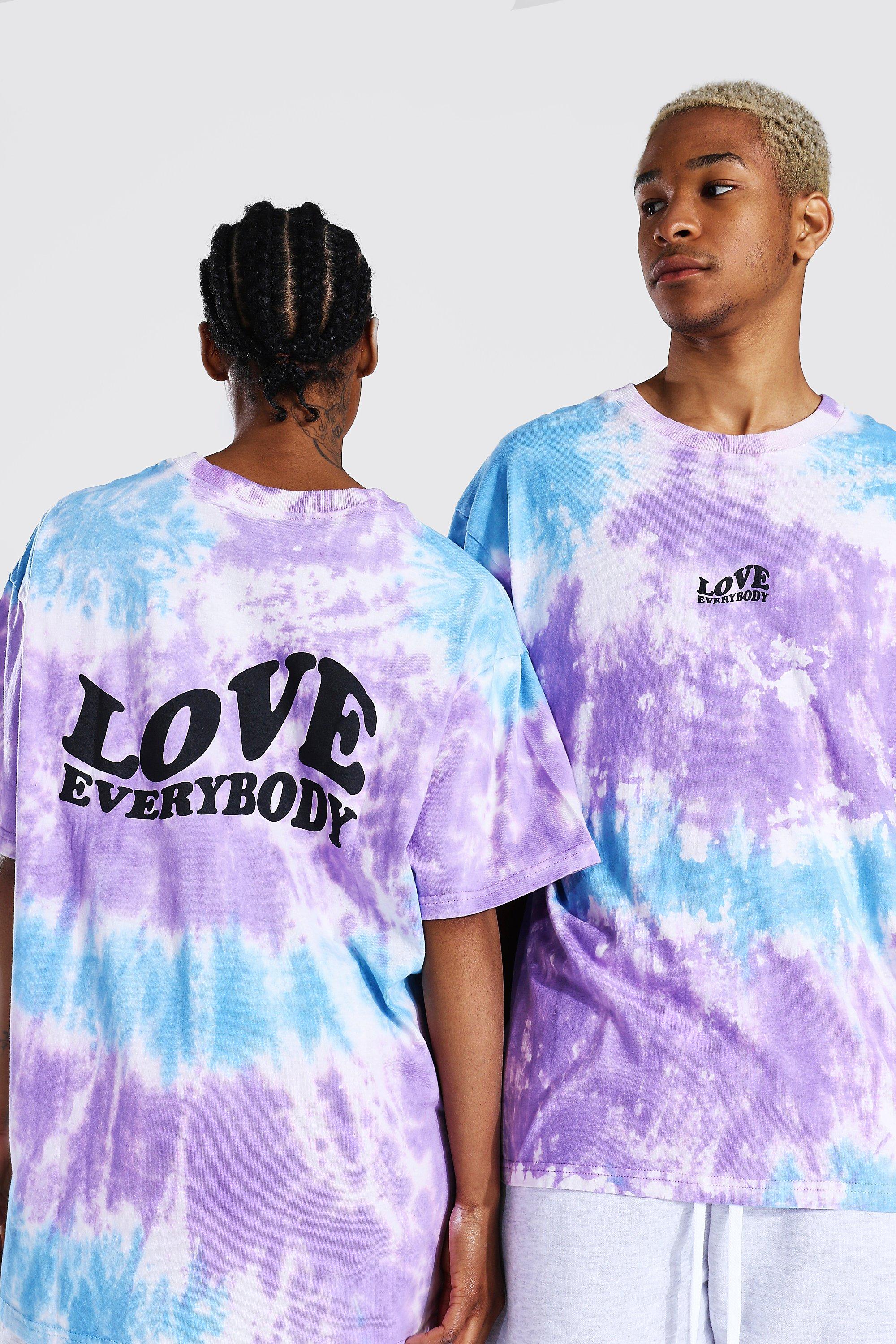 Camiseta desteñida estampado Love Everybody Pride