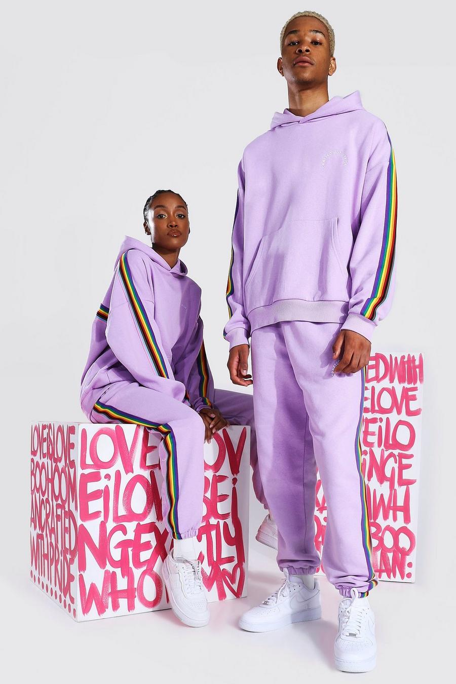 Lilac Pride Hooded Tracksuit With Tape Detail image number 1