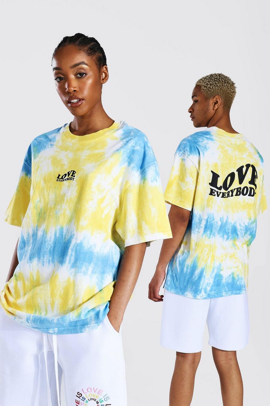 Pride Batik-T-Shirt mit „Love Everybody“-Print, Mehrfarbig image number 1